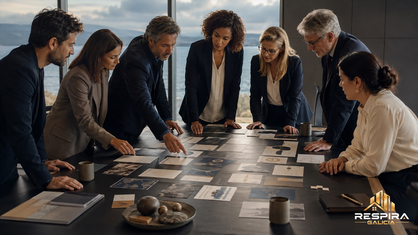 Equipo profesional diseñando una estrategia de colaboración