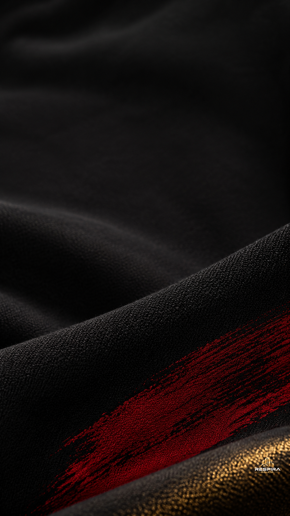 Retranca Galega – Textura corporativa negra, roja y dorada